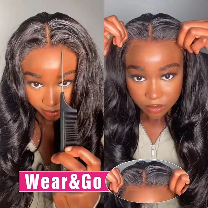 Wear And Go Glueless Human Hair Wigs Preplucked Brazilian Body Wave 13x4 HD Lace Frontal Human Hair Wigs