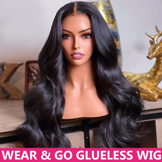 Wear And Go Glueless Human Hair Wigs Preplucked Brazilian Body Wave 13x4 HD Lace Frontal Human Hair Wigs