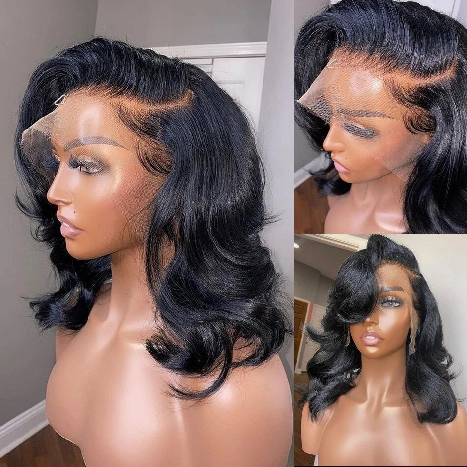 Brazilian Virgin Remy Hair Body Wave Human Hair Pre-Plucked Transparent Closure Wig